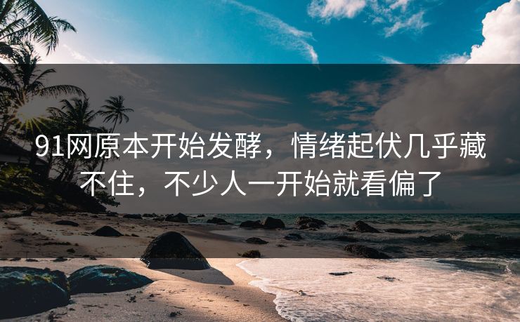 91网原本开始发酵，情绪起伏几乎藏不住，不少人一开始就看偏了