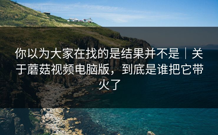 你以为大家在找的是结果并不是｜关于蘑菇视频电脑版，到底是谁把它带火了