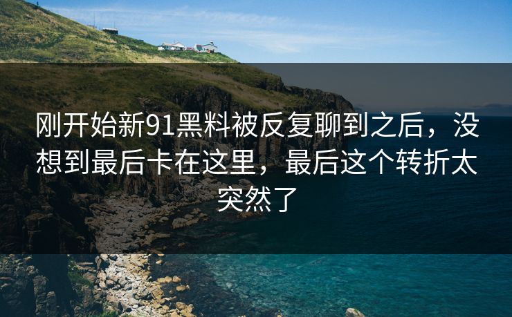 刚开始新91黑料被反复聊到之后，没想到最后卡在这里，最后这个转折太突然了